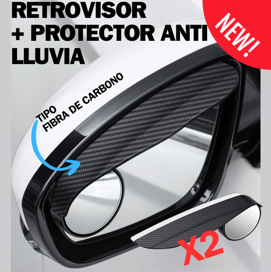 VisorMax® RETROVISOR 2 EN 1+ PROTECTOR ANTI LLUVIA™