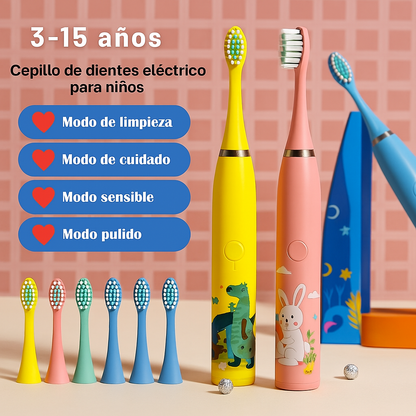 CEPILLO DENTAL ELÉCTRICO PARA NIÑOS + 6 CABEZALES DE OBSEQUIO🤩™🦷
