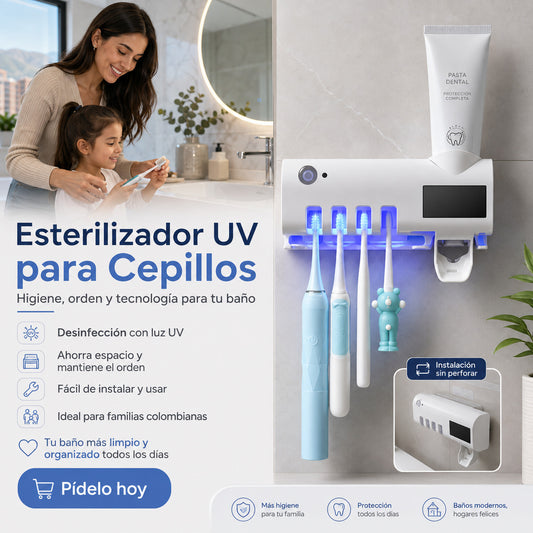 DentiHome® PORTA CEPILLOS INTELIGENTE CON DISPENSADOR AUTOMATICO🤩