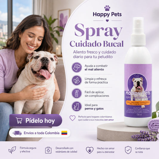 HappyPets® SPRAY CUIDADO BUCAL MASCOTAS 120ml🐶😸