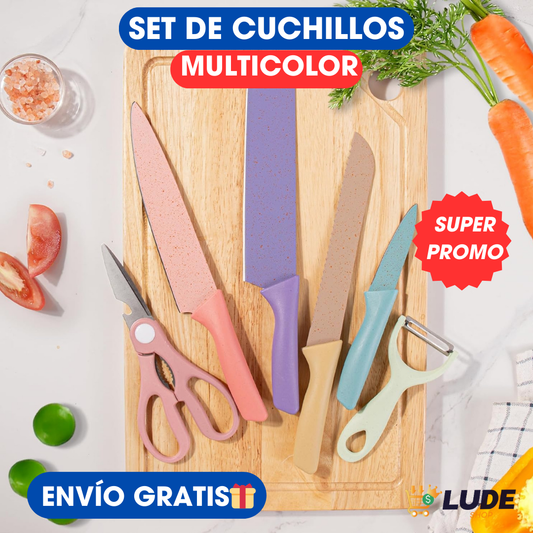 SET DE CUCHILLOS MULTICOLOR™🔪