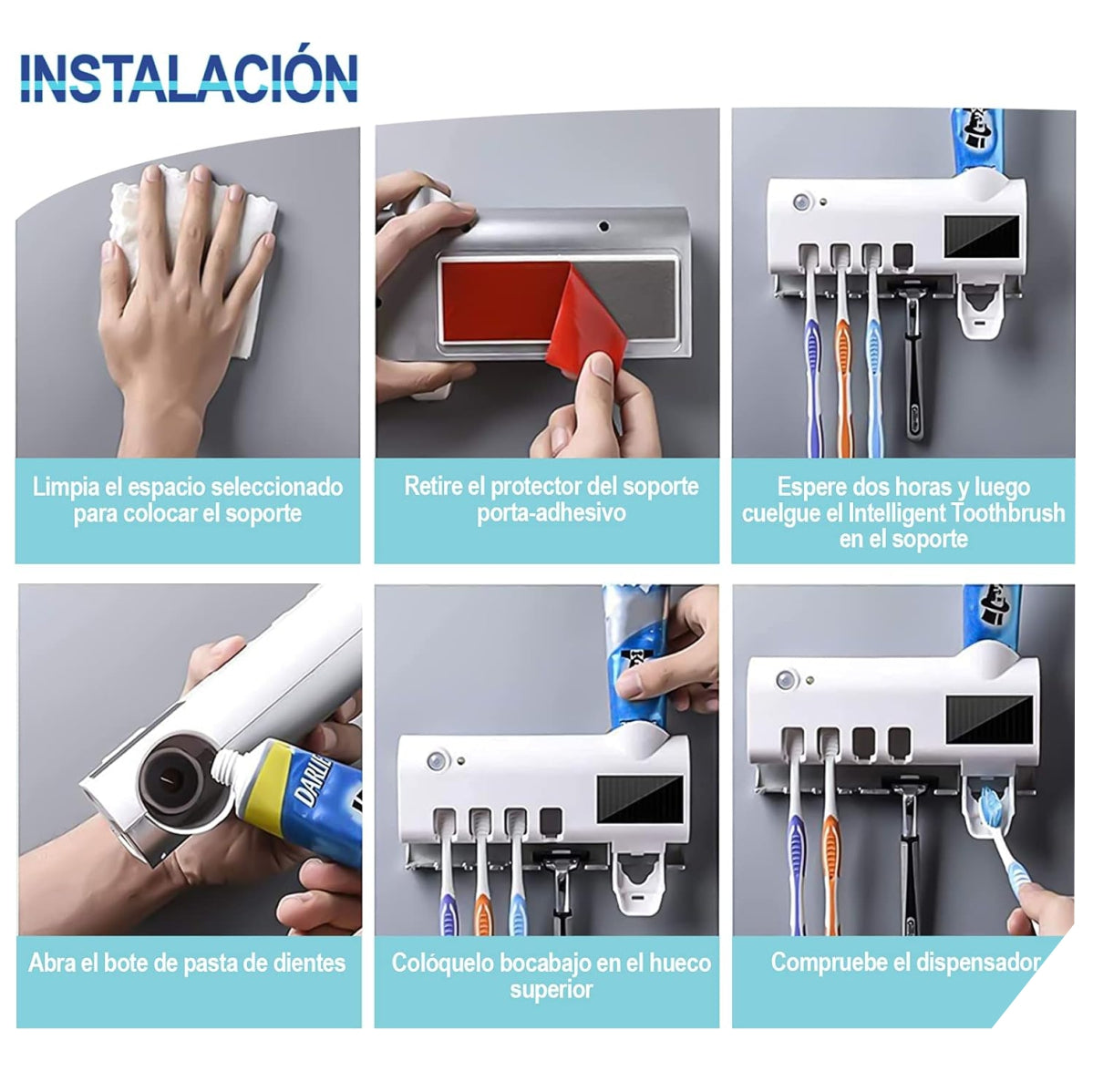 PORTA CEPILLOS CON DISPENSADOR DE CREMA DENTAL™🦠